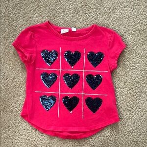 GAP kids Pink Sequin-Flip Heart Kids T-Shirt